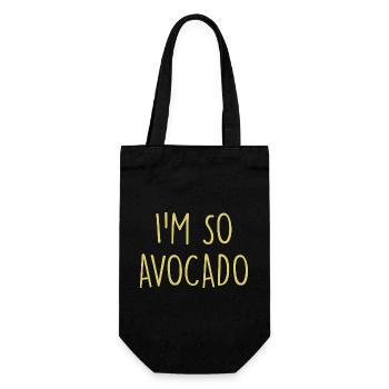 Avocado  - Geschenkbeutel für Flaschen - Schwarz - Vorne