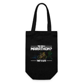 Humour marathonique - Avez-vous couru un marathon ? C’est mignon - Sac à bouteille - noir - Devant