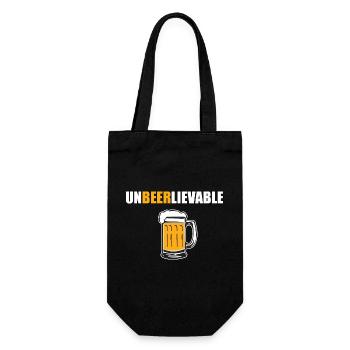 UnBEERlievable Witziges Design - Geschenkbeutel für Flaschen - Schwarz - Vorne