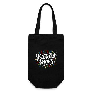 Karnevalmaus Buntes Konfetti Karneval - Geschenkbeutel für Flaschen - Schwarz - Vorne