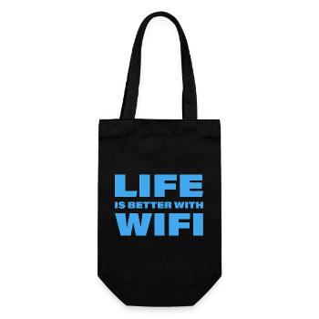 LIFE IS BETTER WITH WIFI - Gift Bag for Bottles - black - Front