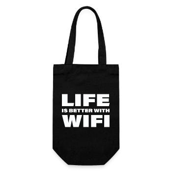LIFE IS BETTER WITH WIFI - Gift Bag for Bottles - black - Front