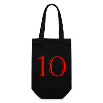 10. 10 YEARS. 10th ANNIVERSARY. 10 YEAR ANNIVERSARY. - Gift Bag for Bottles - black - Front