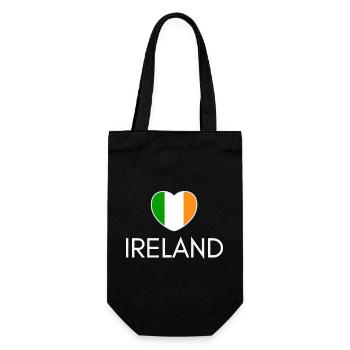 Cœur avec drapeau irlandais, j’aime l’Irlande - Sac à bouteille - noir - Devant