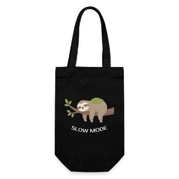 Slow Mode Sloth on Branch - Gift Bag for Bottles - black - Front