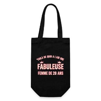 Fabelhafte 20-jährige Queen of Style - Geschenkbeutel für Flaschen - Schwarz - Vorne