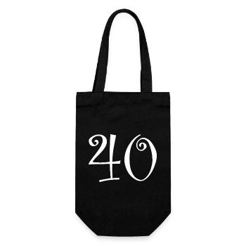 40. 40 YEARS. 40th ANNIVERSARY. 40 YEARS ANNIVERSARY. - Gift Bag for Bottles - black - Front