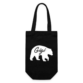 Gigi Bear Cute Grandma Gift Shirt - Gift Bag for Bottles - black - Front