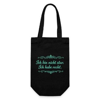 Ich bin nicht stur, ich habe recht - Geschenkbeutel für Flaschen - Schwarz - Vorne