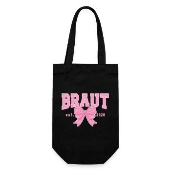 Braut Junggesellinnenabschied Team Partnerlook - Geschenkbeutel für Flaschen - Schwarz - Vorne