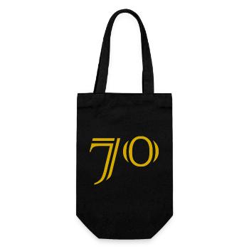 70. 70 ANS. 70e ANNIVERSAIRE. ANNIVERSAIRE 70 ANS. - Sac à bouteille - noir - Devant