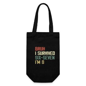 Design pour le 8e anniversaire – Enfin huit ans - Sac à bouteille - noir - Devant