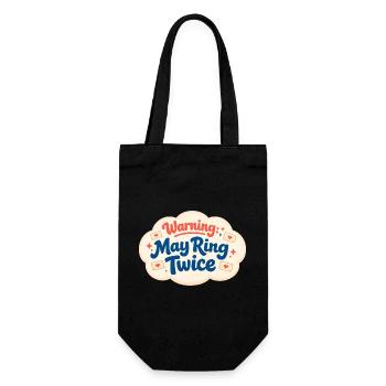 Rings maybe twice | Postman Humor - Gift Bag for Bottles - black - Front