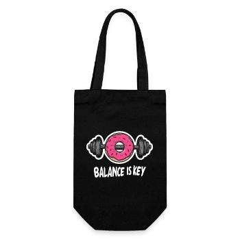 Funny Dumbbell Donut Desig Gym Men Cheat Day - Gift Bag for Bottles - black - Front