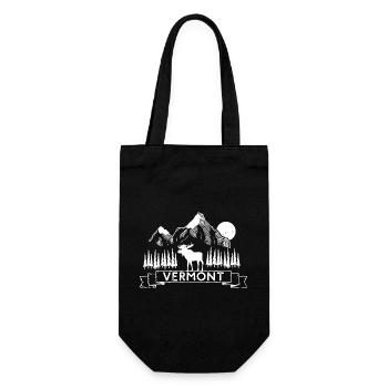 Vermont Moose in Mountain Pines - Gift Bag for Bottles - black - Front