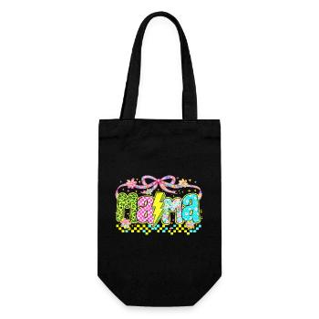 Mama Retro Flashy | Neon-Stil Muttertag - Geschenkbeutel für Flaschen - Schwarz - Vorne