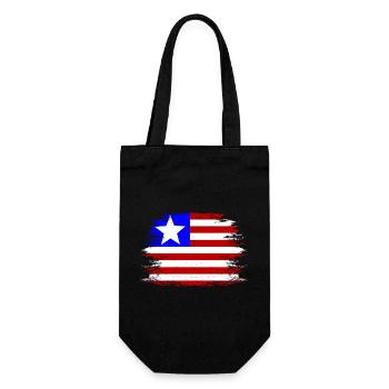Liberia_Flagge_used - Gift Bag for Bottles - black - Front