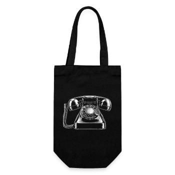 Telefon - Geschenkbeutel für Flaschen - Schwarz - Vorne