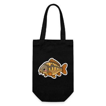 Enfants carpes miroir mignons en train de pêcher - Sac à bouteille - noir - Devant