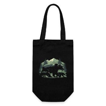 Bear Trail in Pine Dawn - Geschenkbeutel für Flaschen - Schwarz - Vorne