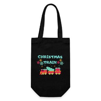 Christmas Train - Gift Bag for Bottles - black - Front