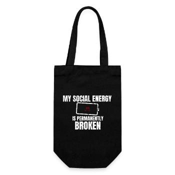 Meine soziale Energie ist dauerhaft kaputt, introvertierter - Geschenkbeutel für Flaschen - Schwarz - Vorne
