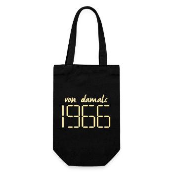 Damals - 60. Geburtstag 1966 - Geschenkbeutel für Flaschen - Schwarz - Vorne