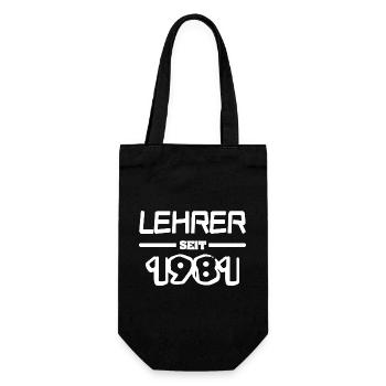 Lehrerin 1981 - Geschenkbeutel für Flaschen - Schwarz - Vorne