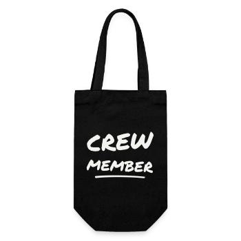 Crew Member Brush Schriftzug - Team Staff Event - Geschenkbeutel für Flaschen - Schwarz - Vorne