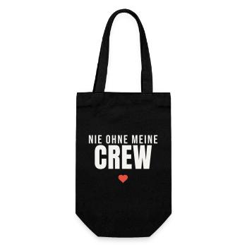 Nie ohne meine Crew Spruch Team Freunde Gruppe - Geschenkbeutel für Flaschen - Schwarz - Vorne