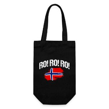 Norway Norge Fjords Scandinavian Ro Viking ship - Geschenkbeutel für Flaschen - Schwarz - Vorne