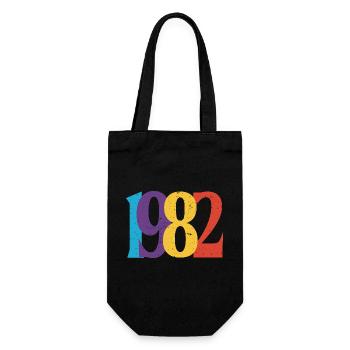 Geboren 1982 Geburtstagsgeschenk Geburtstag 82 - Geschenkbeutel für Flaschen - Schwarz - Vorne