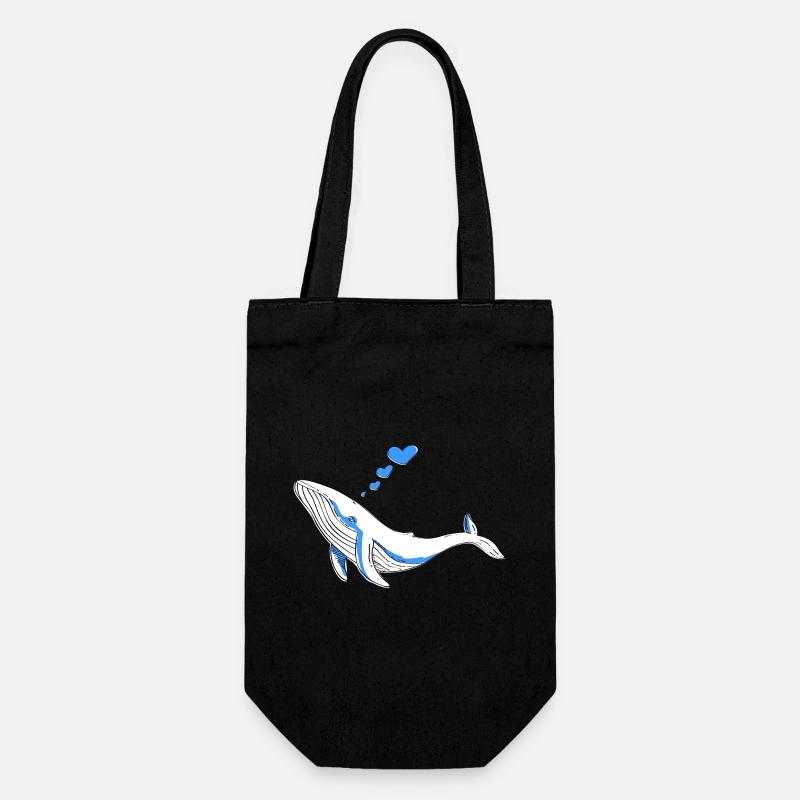 Poisson baleine cool - baleine - poisson baleine - Sac à bouteille - noir