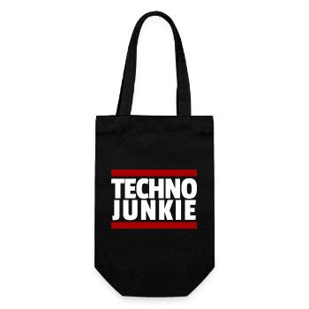 Techno Rave Junkie - Geschenkbeutel für Flaschen - Schwarz - Vorne