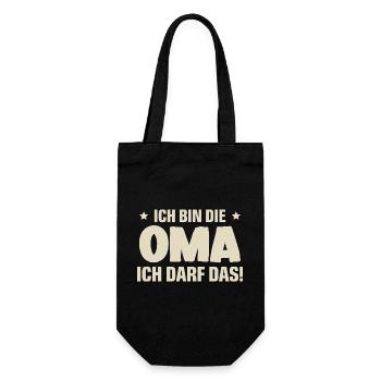 Oma - Geschenkbeutel für Flaschen - Schwarz - Vorne