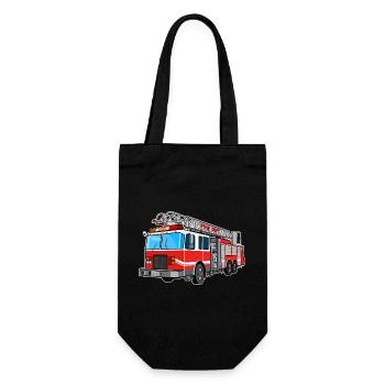 Fire brigade, fire engine, firefighter, extinguish - Gift Bag for Bottles - black - Front