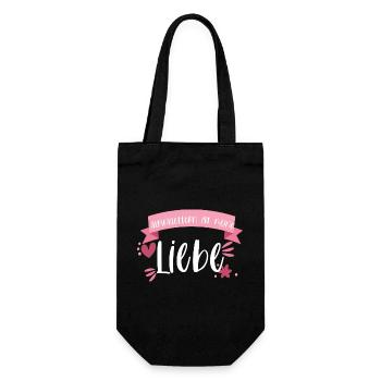 Klettern Alpinklettern Liebe Berge Geschenk - Geschenkbeutel für Flaschen - Schwarz - Vorne