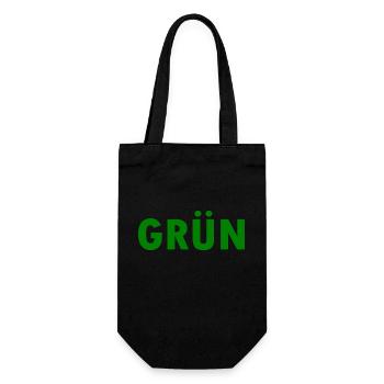 Grün - Geschenkbeutel für Flaschen - Schwarz - Vorne