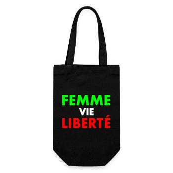 Femme vie liberté - Sac à bouteille - noir - Devant