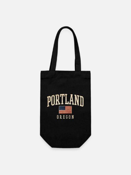 Portland Oregon Americana Flag - Geschenkbeutel für Flaschen - Schwarz