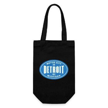 Detroit Vintage Blaues Schild - Geschenkbeutel für Flaschen - Schwarz - Vorne
