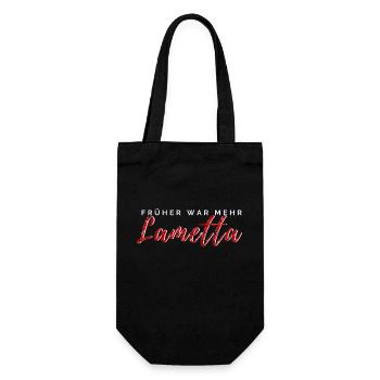 Weihnachtspullover - Früher war mehr Lametta - Geschenkbeutel für Flaschen - Schwarz - Vorne