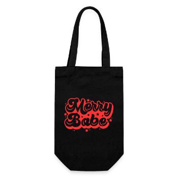 Merry Babe - Weihnachten - Geschenkbeutel für Flaschen - Schwarz - Vorne
