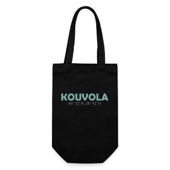 Kouvola - Finland - Coordinates Longitude Latitude - Geschenkbeutel für Flaschen - Schwarz - Vorne