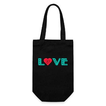 ICH LIEBE KAFFEE ICH LIEBE DAS LEBEN - Geschenkbeutel für Flaschen - Schwarz - Vorne