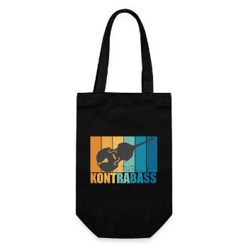 Kontrabass Vintage Instrument Musiker Geschenk - Geschenkbeutel für Flaschen - Schwarz - Vorne