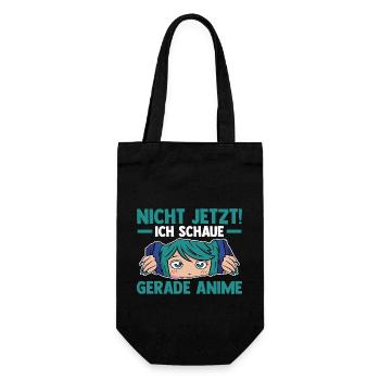Nicht jetzt ich schaue gerade Anime - Geschenkbeutel für Flaschen - Schwarz - Vorne