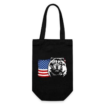 CHOW CHOW America Flag Dogs Wilsigns - Gift Bag for Bottles - black - Front
