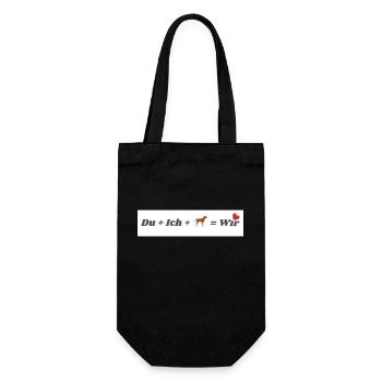 Du Ich Hund Wir - Geschenkbeutel für Flaschen - Schwarz - Vorne