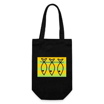 SARDINE. FISH. APRIL FOOL. EASTER. SEA - Gift Bag for Bottles - black - Front